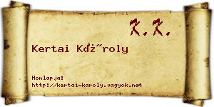 Kertai Károly névjegykártya