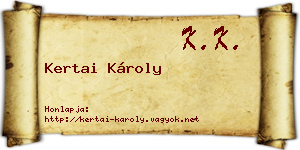 Kertai Károly névjegykártya