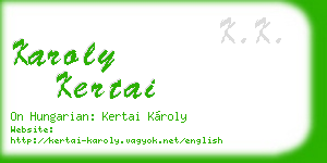 karoly kertai business card