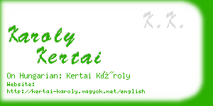 karoly kertai business card